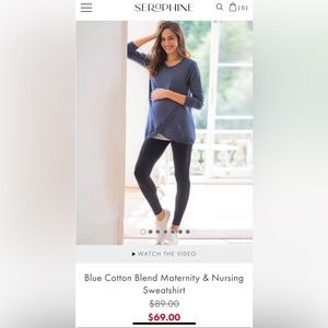 Grey Cotton Blend Maternity & Nursing Sweatshirt